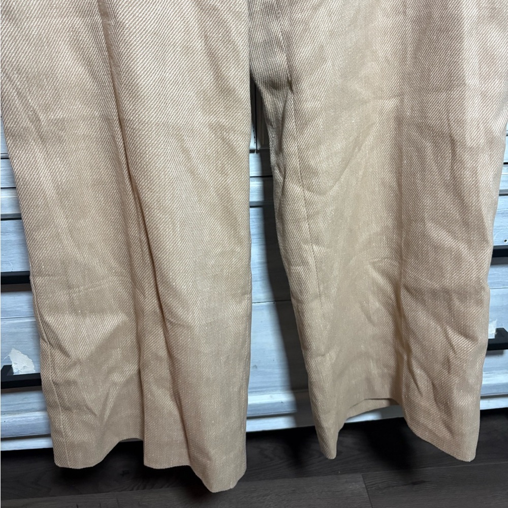 Talbots Cafe Wide Leg Textured Stretch Linen Pants Classic Timeless Flattering‎ - Picture 6 of 11